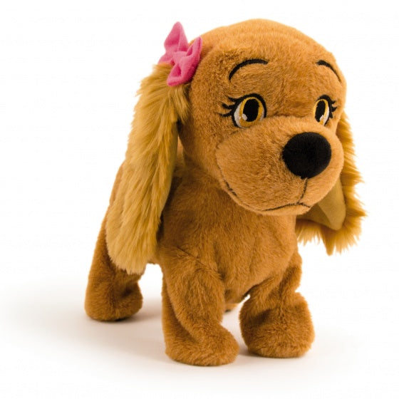interactieve knuffelhond Lucy 25 cm bruin