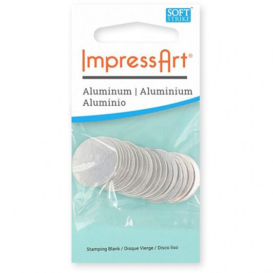 aluminium label 2 cm rond 15 stuks zilver