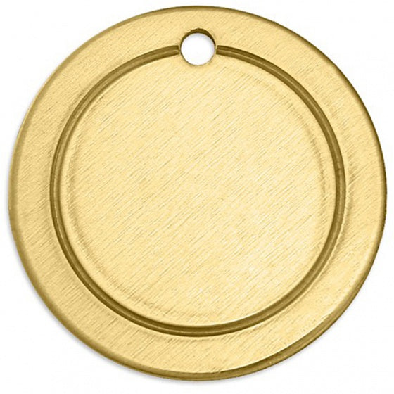koper label 2 cm rond 6 stuks goud