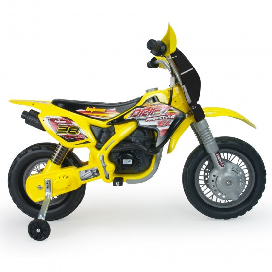 accuvoertuig motorbike Thunder Max 12V 115 cm geel