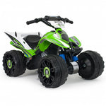 accuvoertuig quad Kawasaki 12V 76 cm groen