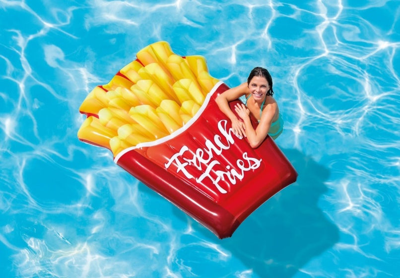 luchtbed French Fries 175 x 132 cm rood