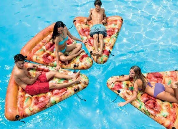 luchtbed pizzapunt 175 x 145 cm bruin
