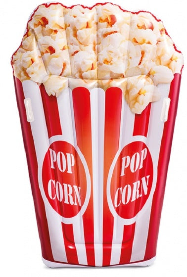 luchtbed Popcornmat 178 x 124 cm rood/wit