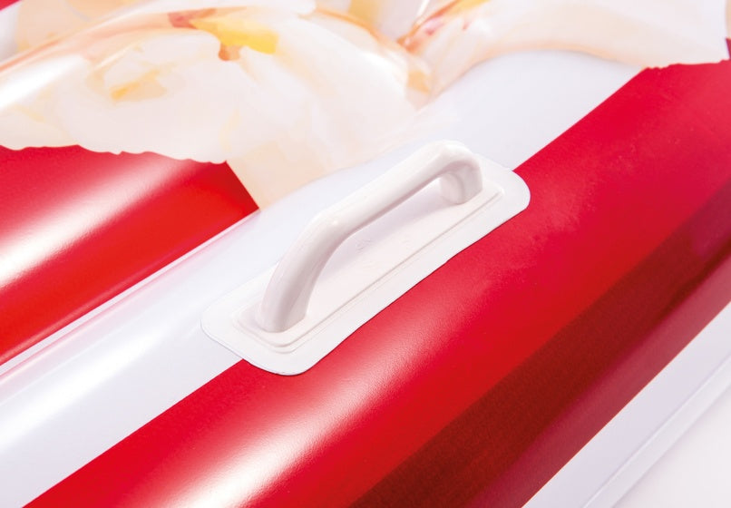 luchtbed Popcornmat 178 x 124 cm rood/wit