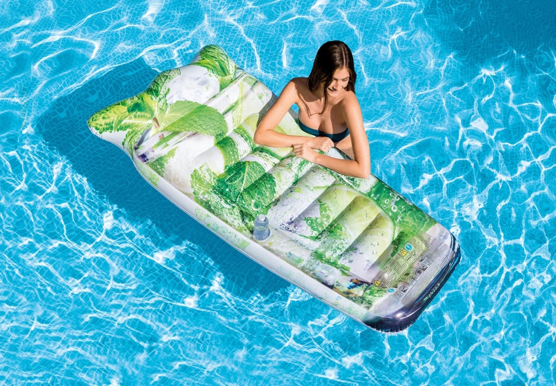 Mojito-luchtbed 178 x 91 cm wit/groen