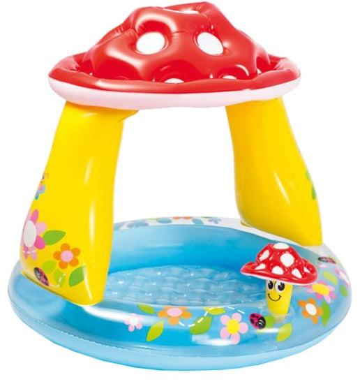 babybadje paddenstoel 57114NP 102 x 89 cm blauw/geel