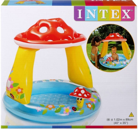 babybadje paddenstoel 57114NP 102 x 89 cm blauw/geel