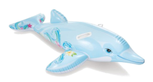 opblaasdier dolfijn ride-on 175 x 66 cm vinyl blauw
