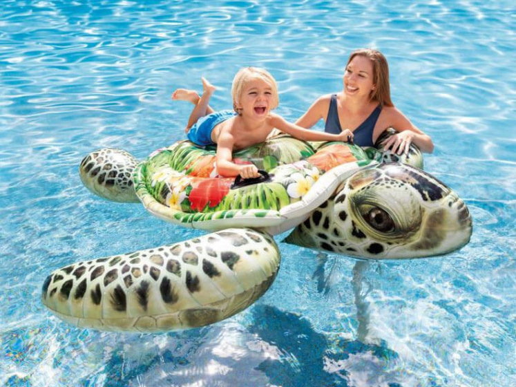 opblaasdier schildpad 191 cm vinyl groen