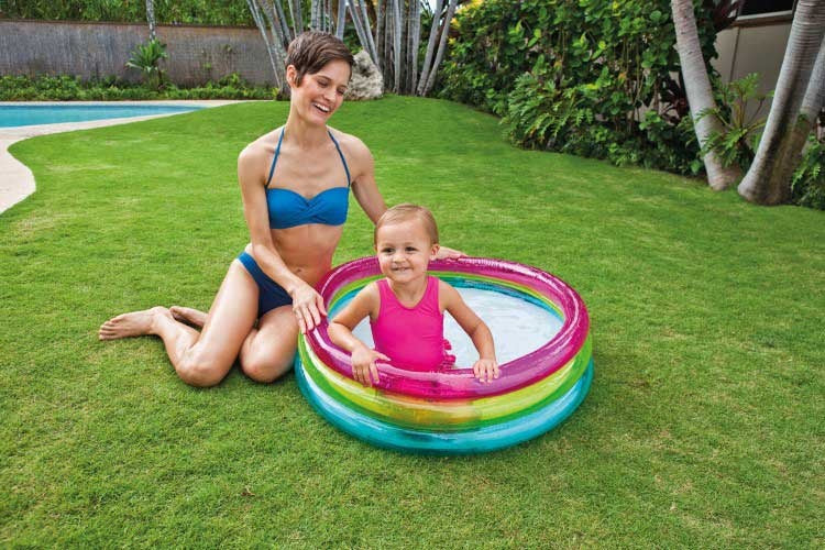 opblaaszwembad regenboog 57104NP 86 x 86 x 25 cm PVC