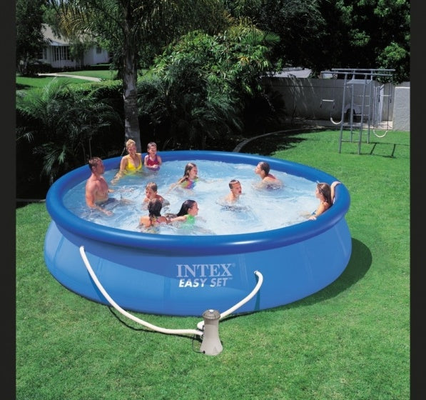 opblaaszwembad met pomp 28158GN Easy 457 x 84 cm blauw