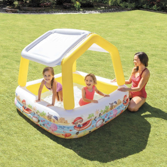 opblaaszwembad met zonnedak 57470NP 157 x 122 cm wit