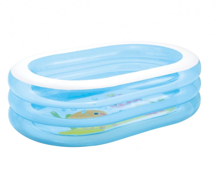 opblaaszwembad visjes 57482NP 163 x 107 x 46 cm blauw