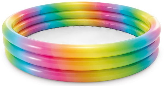 opblaaszwembad regenboog 58439NP 147 x 33 cm geel/wit