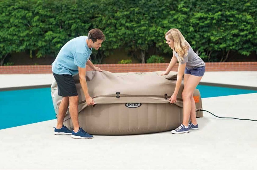 afdekhoes jacuzzi energiebesparend PureSpa beige
