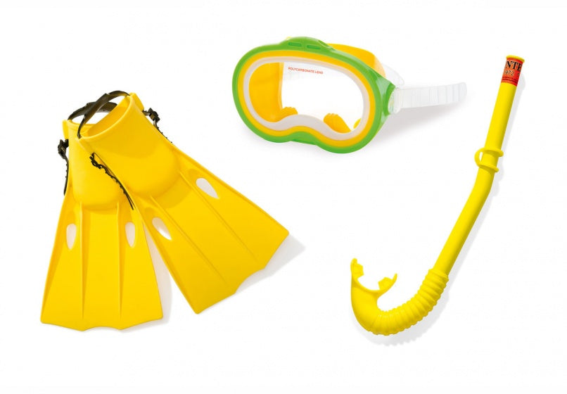 snorkelset Master Class junior geel 4-delig