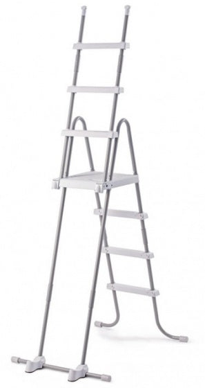 zwembadladder Krystal Clear aluminium 122 cm grijs/wit