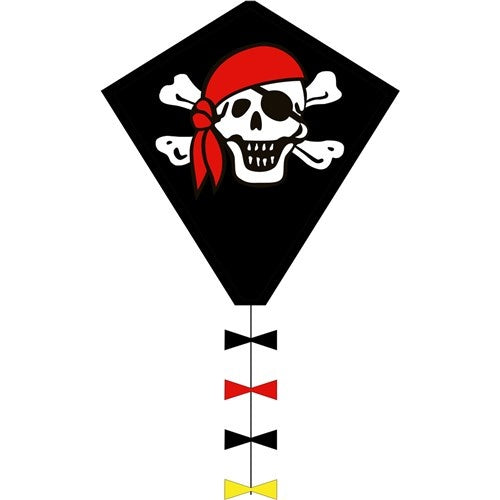 eenlijnskindervlieger Eddy Jolly Roger 45 x 50 cm zwart