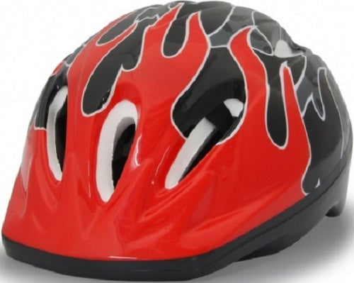 fietshelm junior zwart/rood 52-55 cm