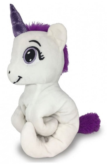 knuffel Clampy eenhoorn 27 cm wit/paars