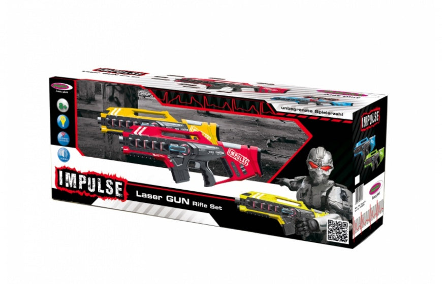 lasergeweerset Impulse Rifle jongens 52 cm geel/rood