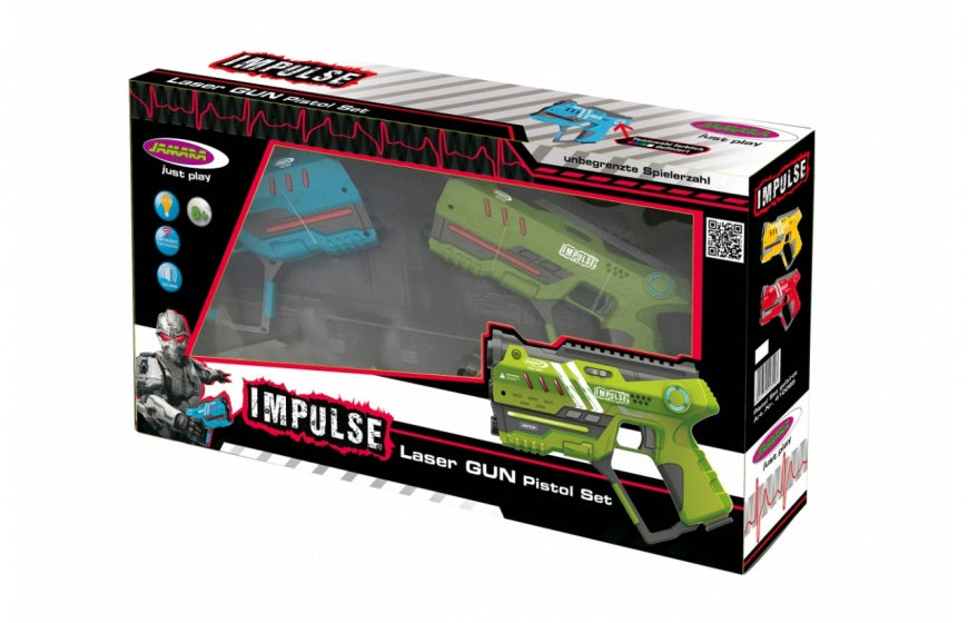 laserpistoolset Impulse jongens 22 cm blauw/groen