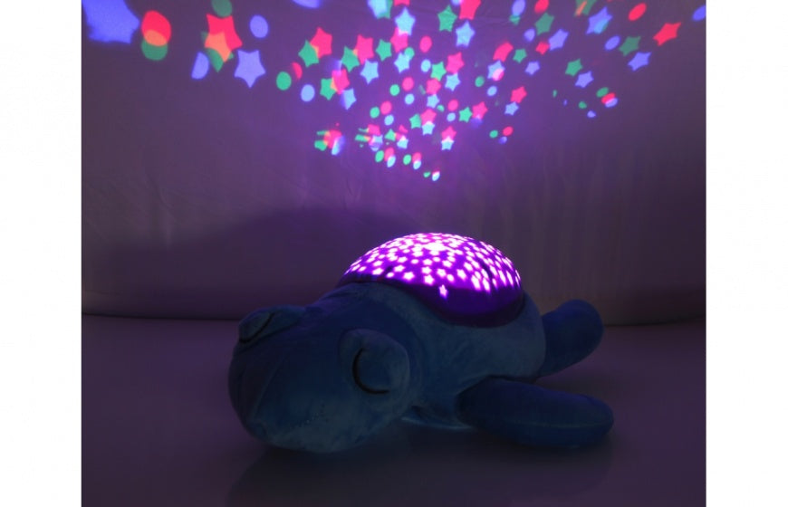 nachtlamp Dreamy Turtle led 32 cm blauw/paars