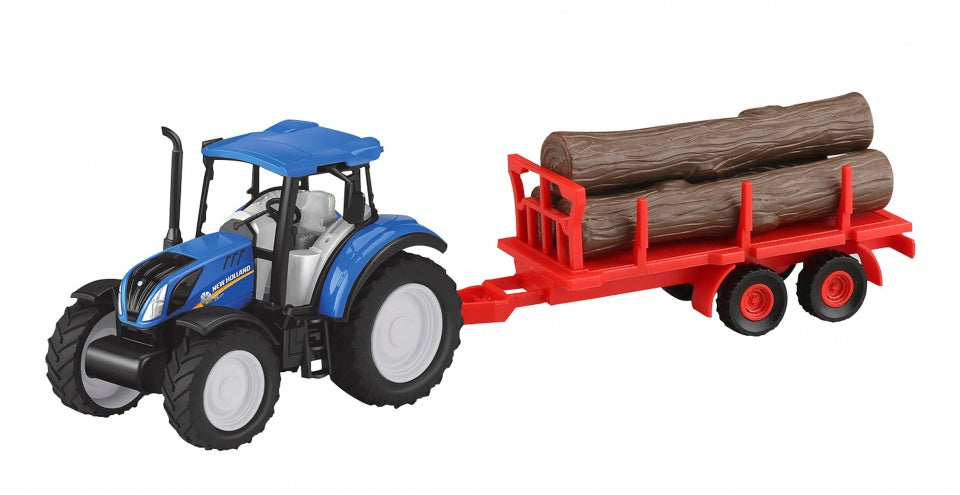 New Holland tractor met houtkar 35 cm blauw