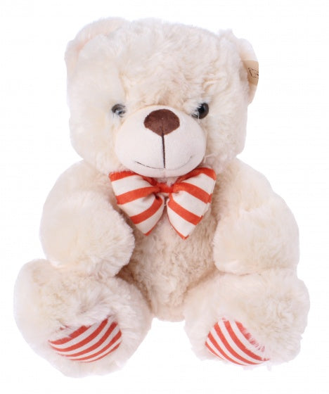 knuffelbeer met sjaal 30 cm wit