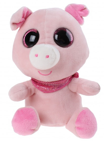 Lookiz pluchen knuffel varken 27 cm roze