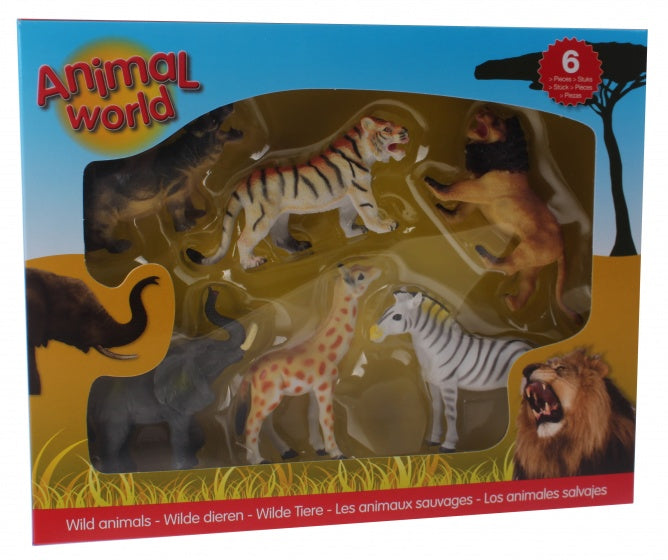 Animal World speelset wilde dieren 6-delig