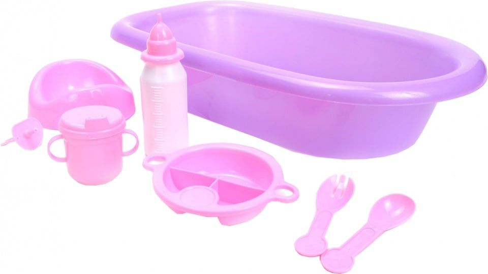babybad met accessoires paars 8- delig 39 cm