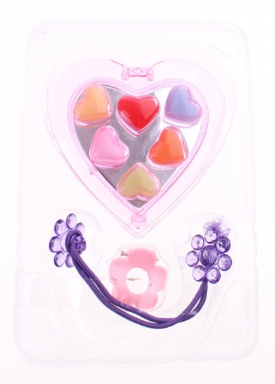 Bella hartvormige make-upset 3-delig roze