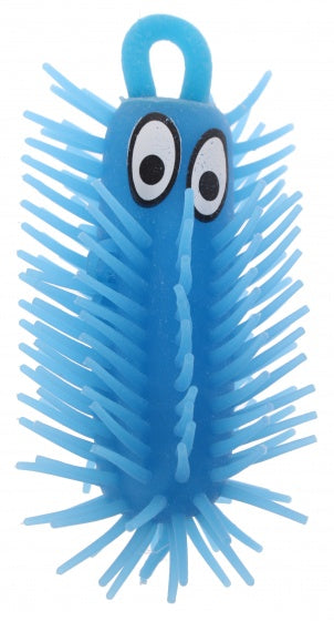elastische rups met licht blauw 12 cm