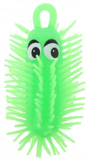 elastische rups met licht groen 12 cm