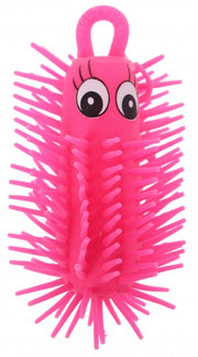 elastische rups met licht roze 12 cm