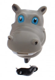 fietstoeter nijlpaard grijs 9 cm
