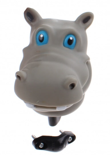 fietstoeter nijlpaard grijs 9 cm