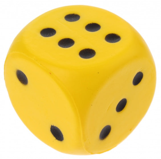 foam dobbelsteen 4 cm geel