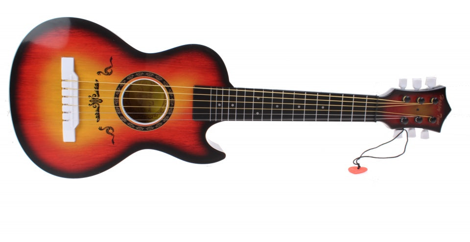 gitaar zes snaren bruin met zwarte rand 60 cm