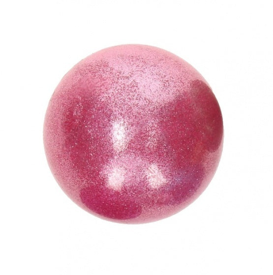 glitterbal 10 cm roze