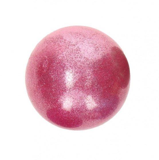 glitterstressbal 7 cm roze