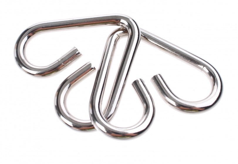Hersenkraker metalen puzzel in display paars/zilver