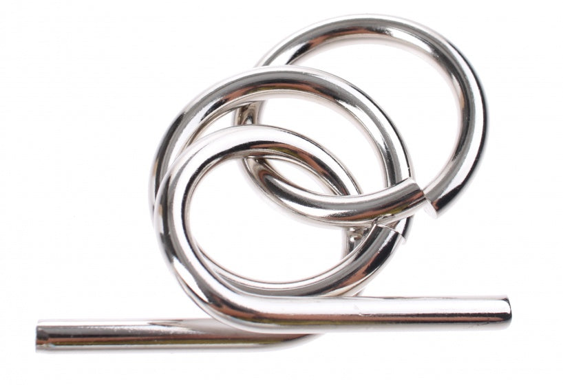 Hersenkraker metalen puzzel in display zilver/groen