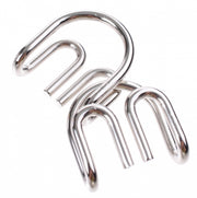 Hersenkraker metalen puzzel in display zilver/roze