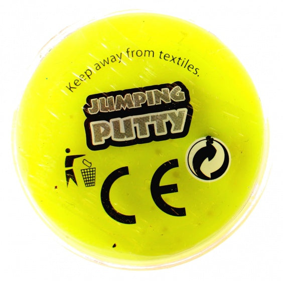 jumping putty met oogjes geel 4.5 cm