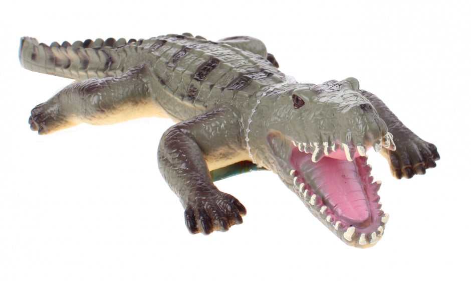 krokodil Animal World 37 cm grijs/groen
