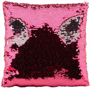 Kussen pailletten 27 cm roze