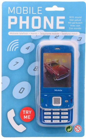 mobiele speelgoed telefoon blauw 13 x 5.5
